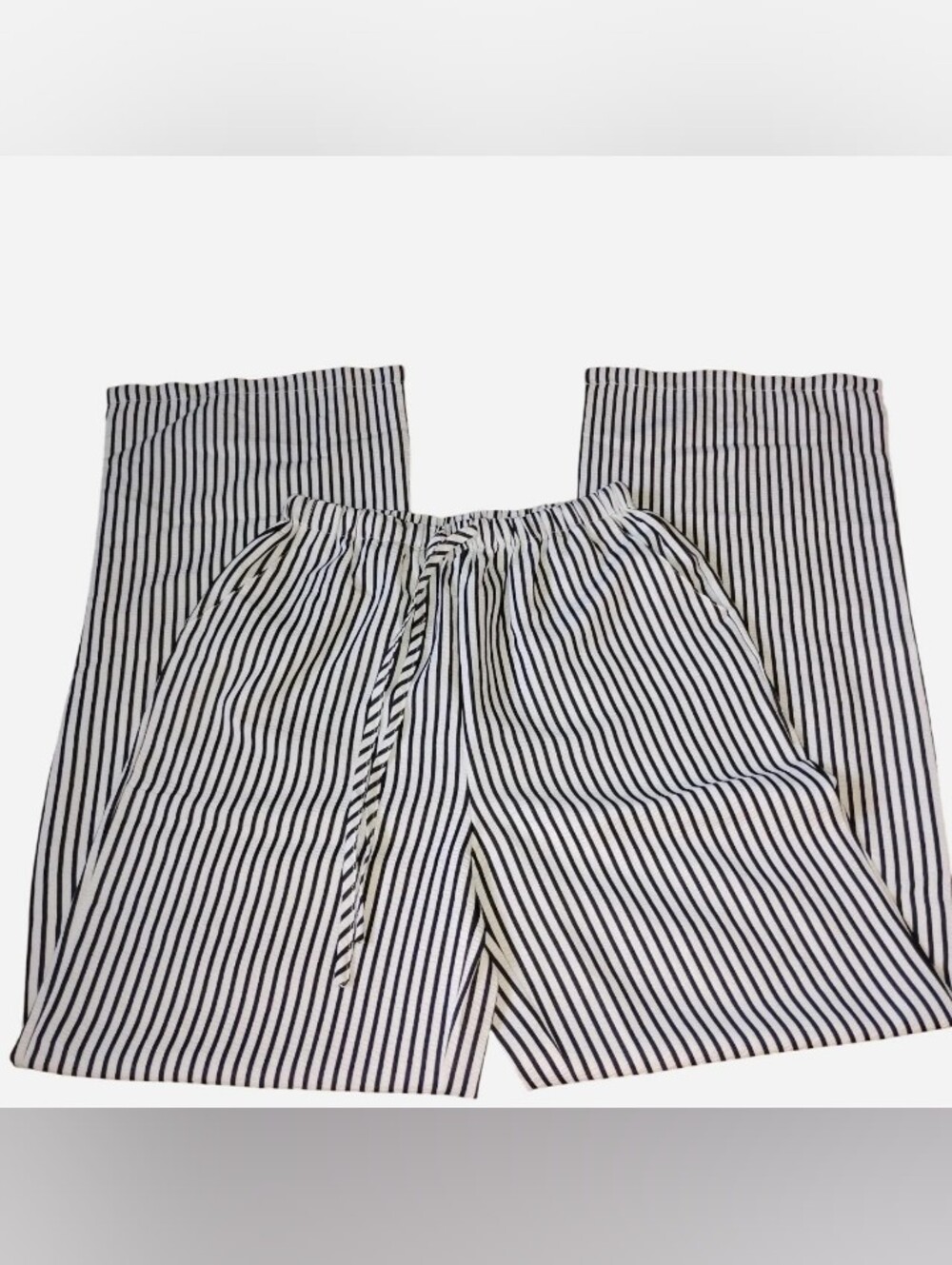 Striped Drawstring Wide Leg Pants_Small tall